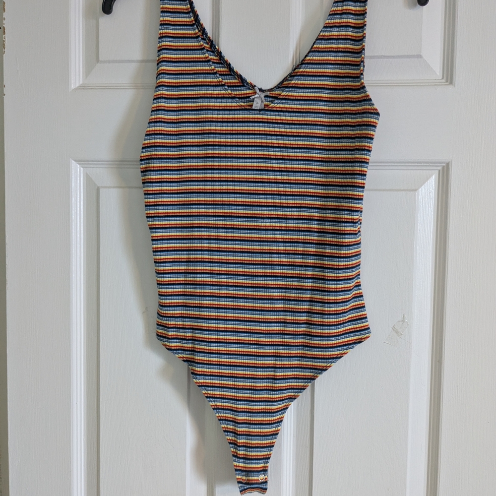 Rainbow Stripped XL Tank Top Bodysuit